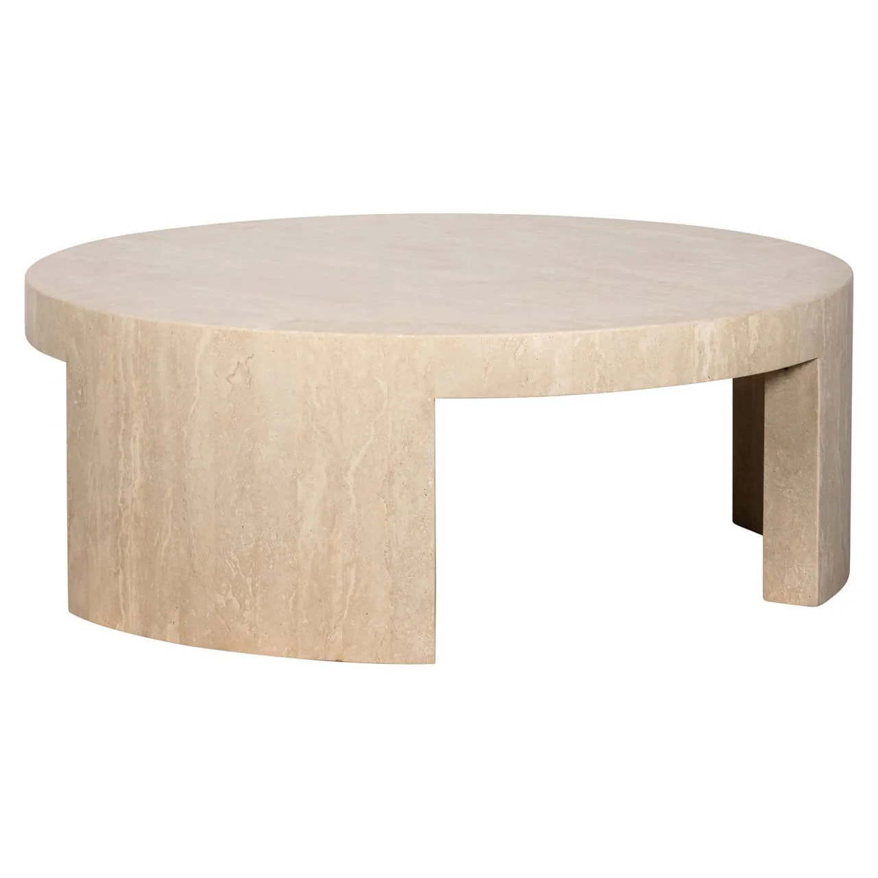 Richmond Interiors Biltmore Round Coffee Table - Beige Travertine