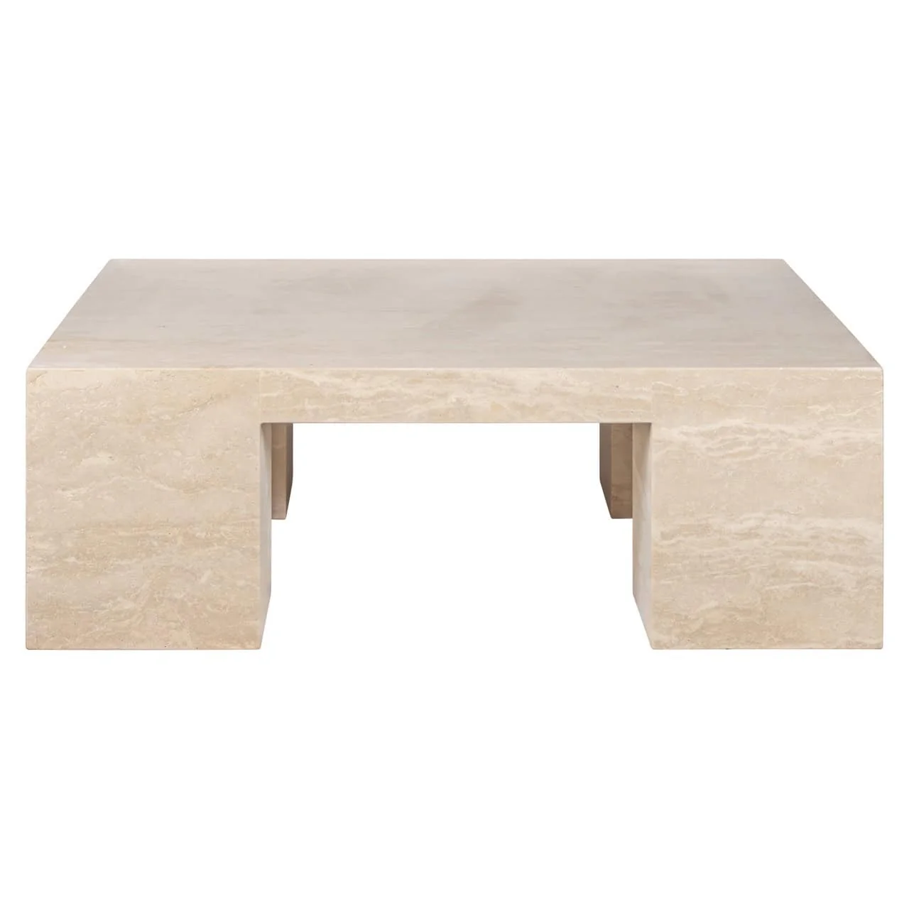 Richmond Interiors Biltmore Square Coffee Table - Beige Travertine - Image 2