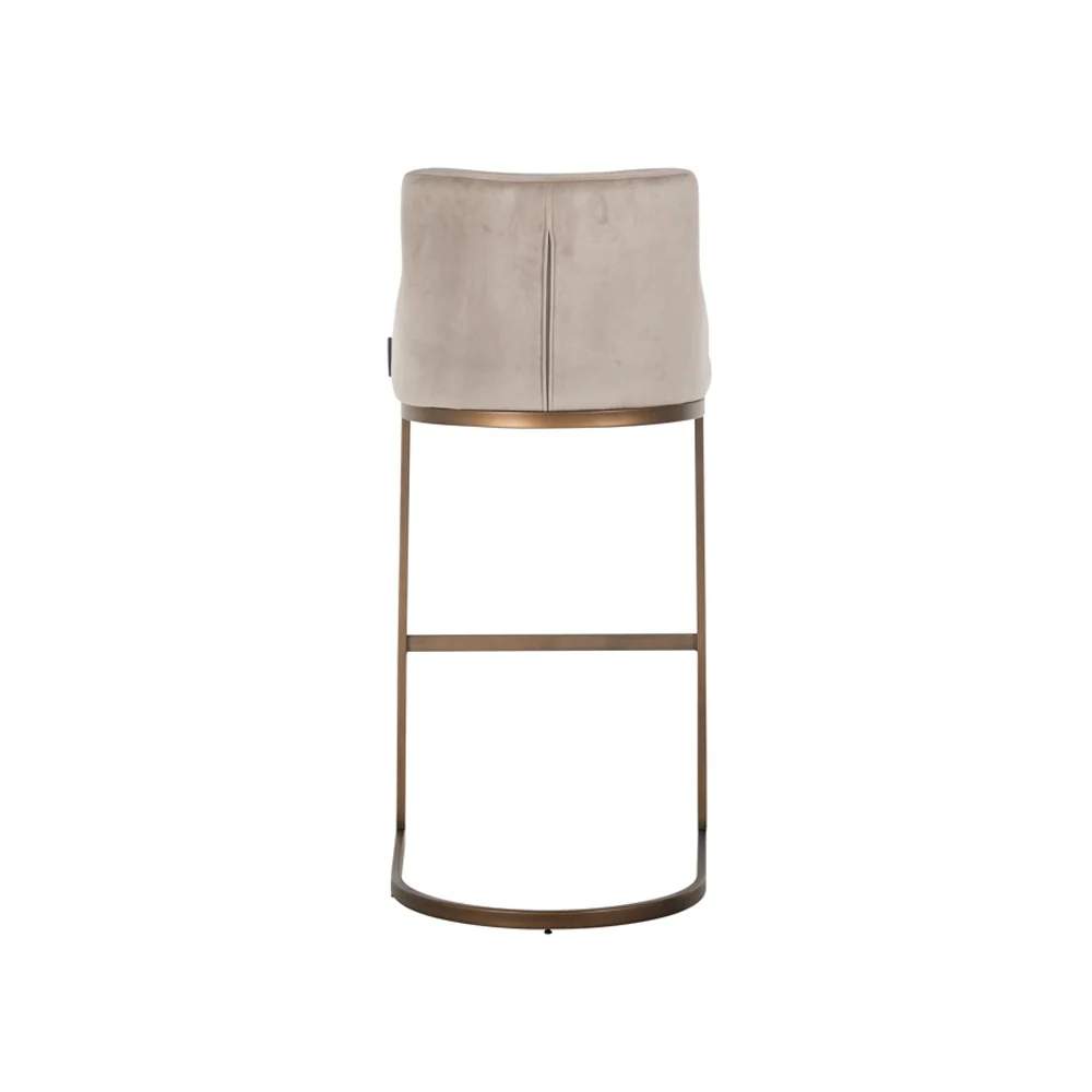 Richmond Interiors Bolton Barstool in Khaki and Brushed Brass - Set of 2 - Image 5