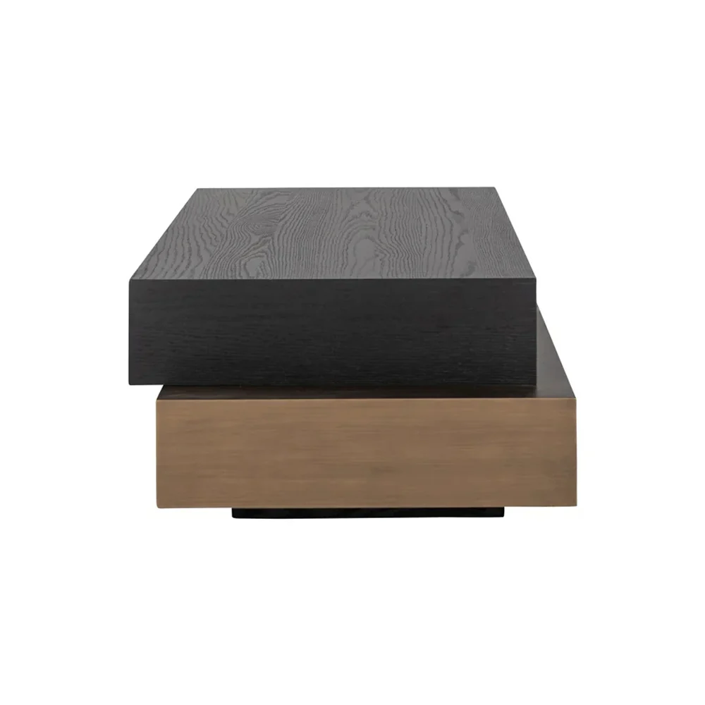 Richmond Interiors Cambon Layered Coffee Table in Dark Coffee - Image 4