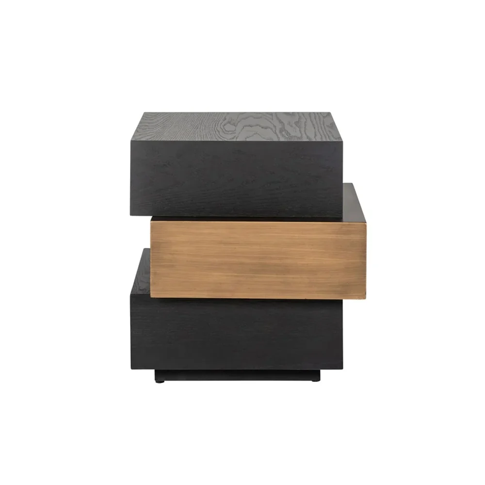 Richmond Interiors Cambon Layered End Table in Dark Coffee