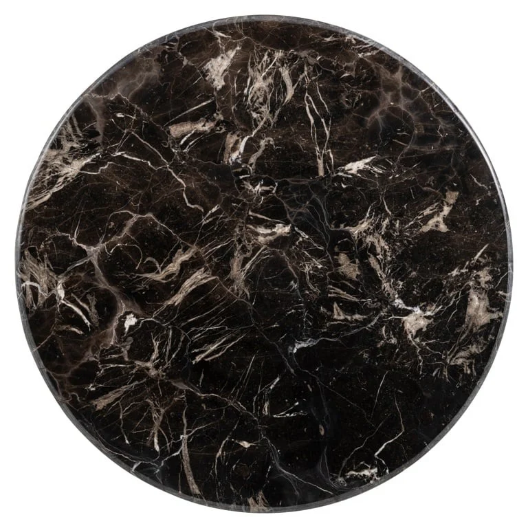 Richmond Interiors Carlten Round Bistro Table – Black Marble - Image 2