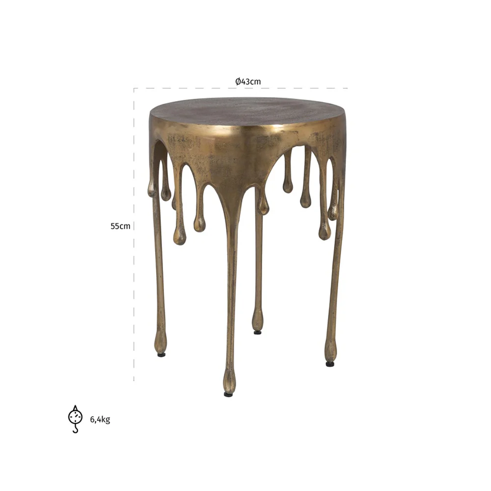 Richmond Interiors Carly Side Table – Brushed Gold - Image 2