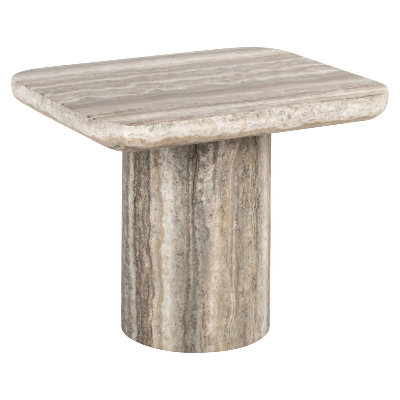 Richmond Interiors Dulce End Table – Faux Travertine - Image 2