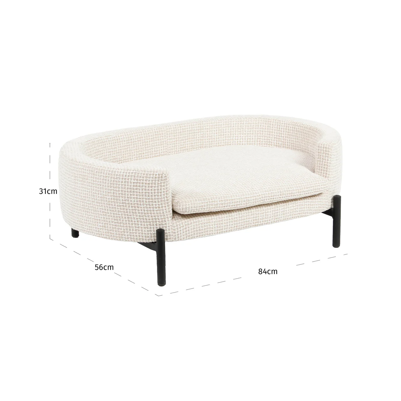 Richmond Interiors Dolly Pet Bed – Beige Blockweave - Image 5