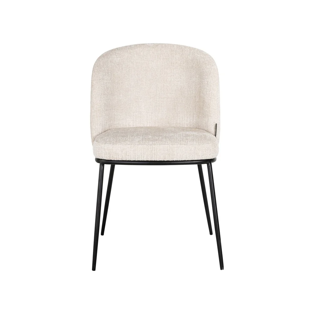 Richmond Interiors Elvi Dining Chair – Beige Chenille - Set of 2