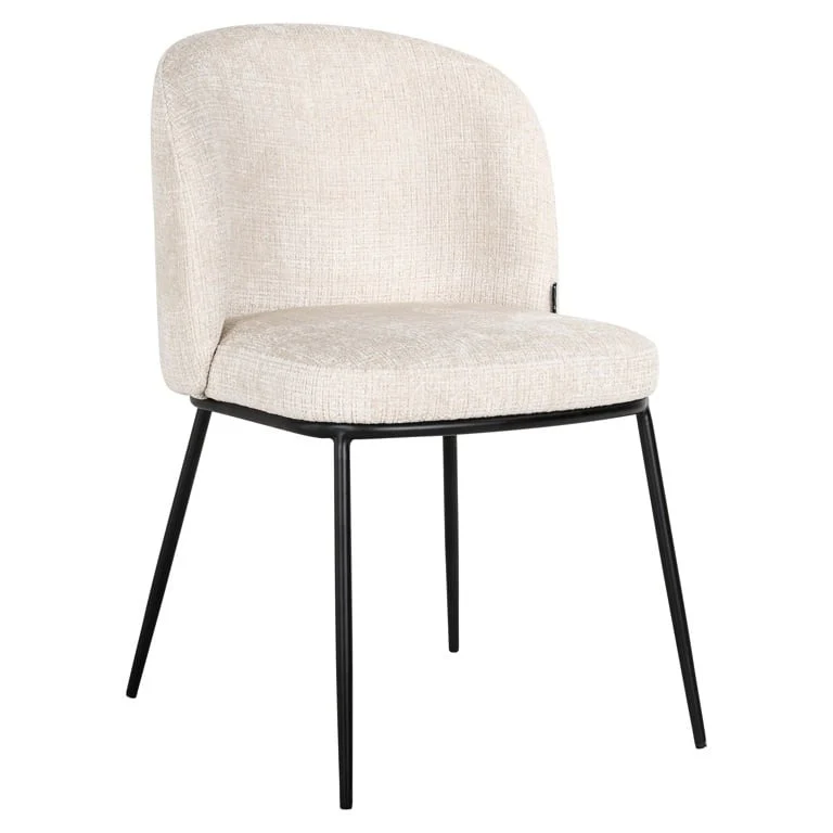 Richmond Interiors Elvi Dining Chair – Beige Chenille - Set of 2 - Image 2