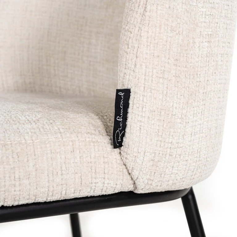 Richmond Interiors Elvi Dining Chair – Beige Chenille - Set of 2 - Image 5