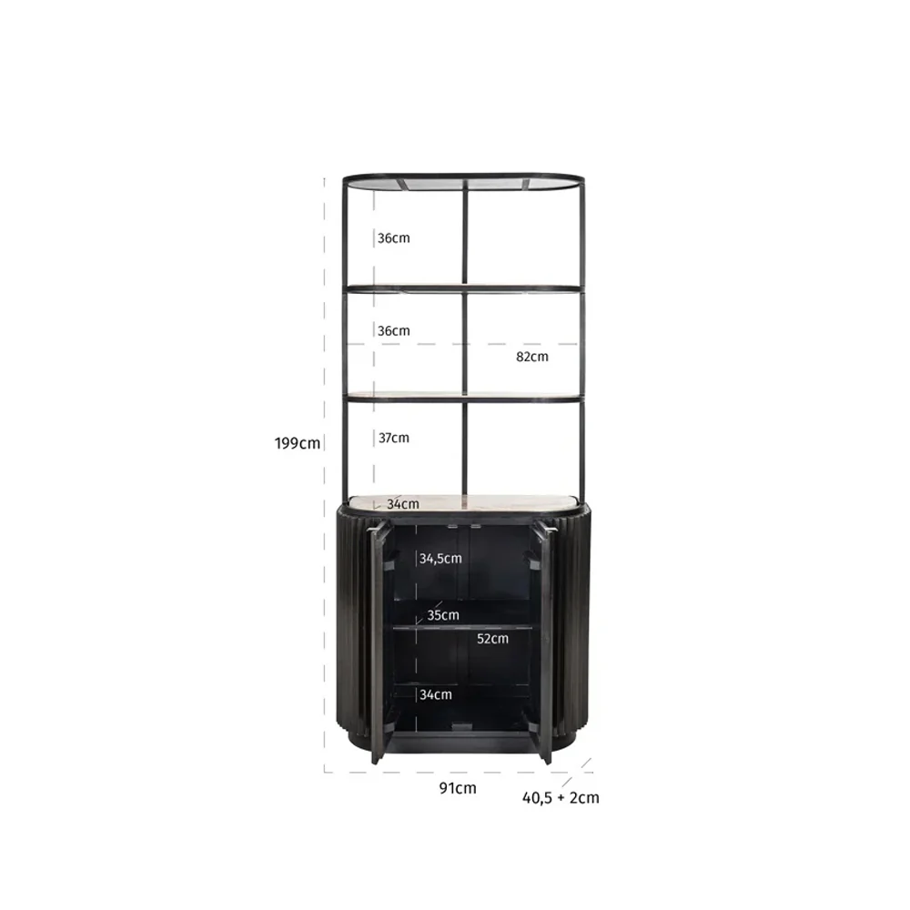 Richmond Interiors Hampton Cabinet - Dark Brown - Image 3