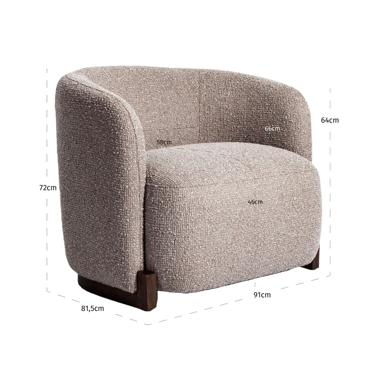 Richmond Interiors Hannah Lounge Chair – Mocca Chunky - Image 5