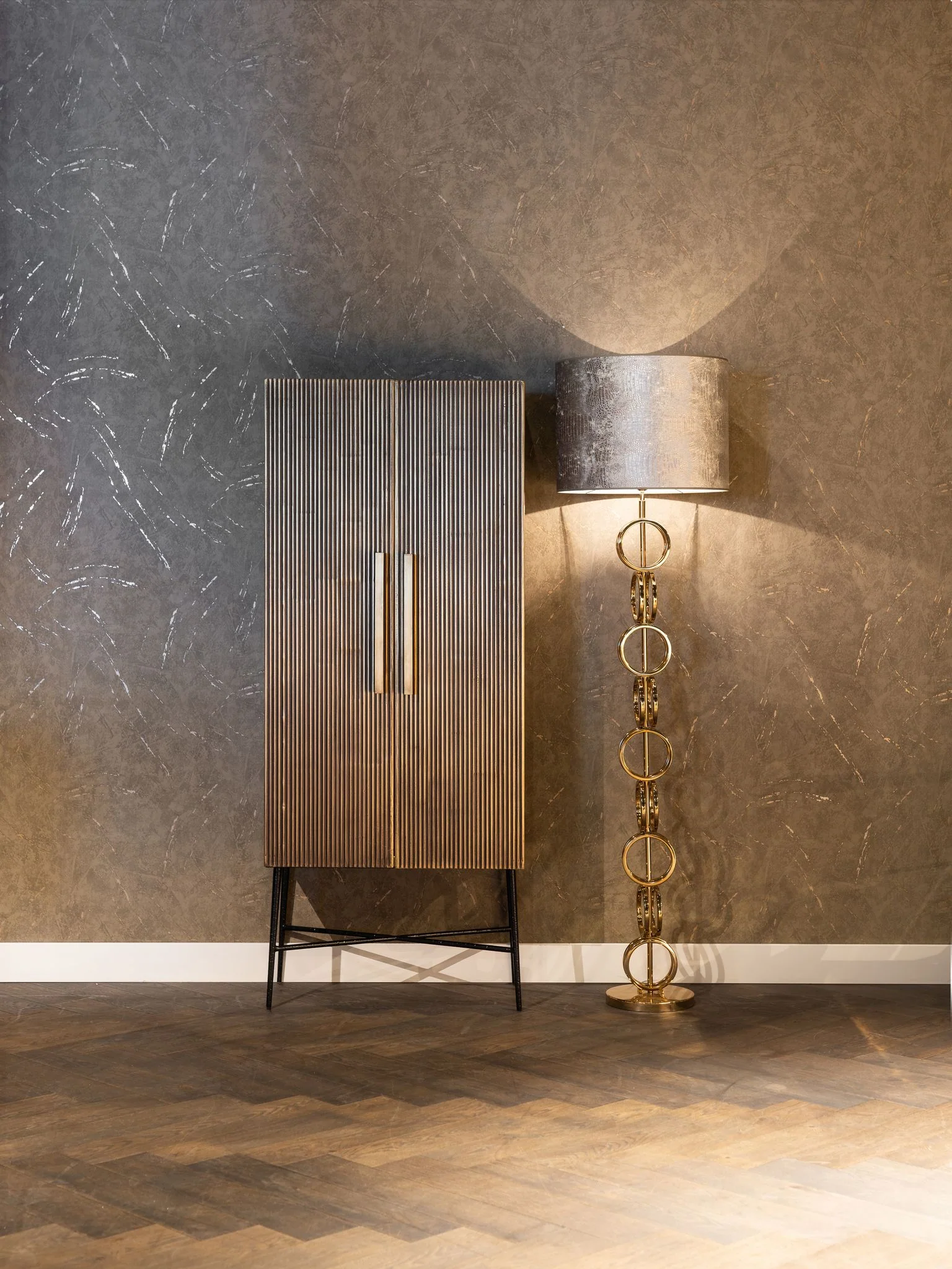 Richmond Interiors Ironville Brass and Birch Cabinet - Image 5