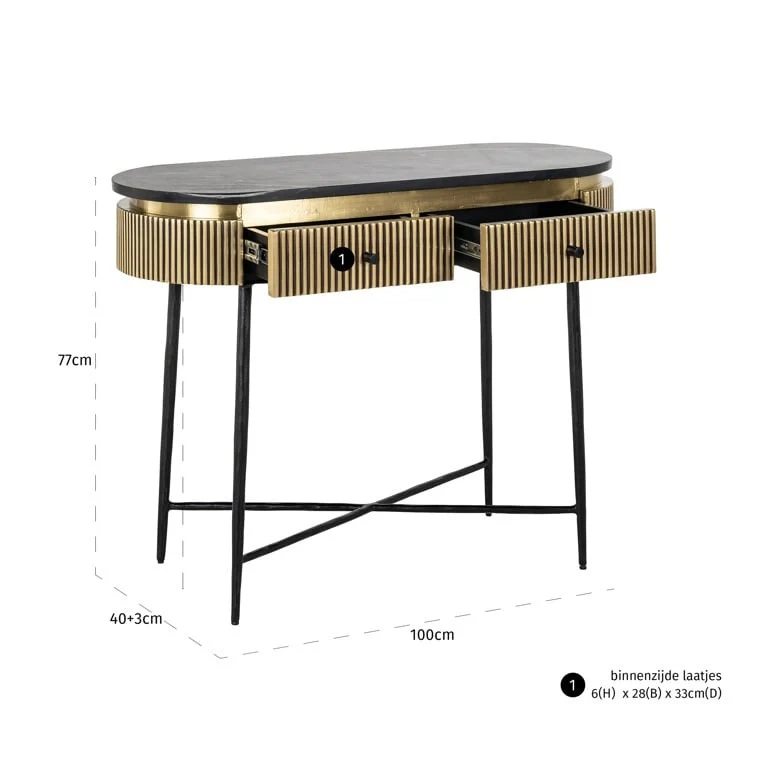 Richmond Interiors Ironville Console Table - Image 9