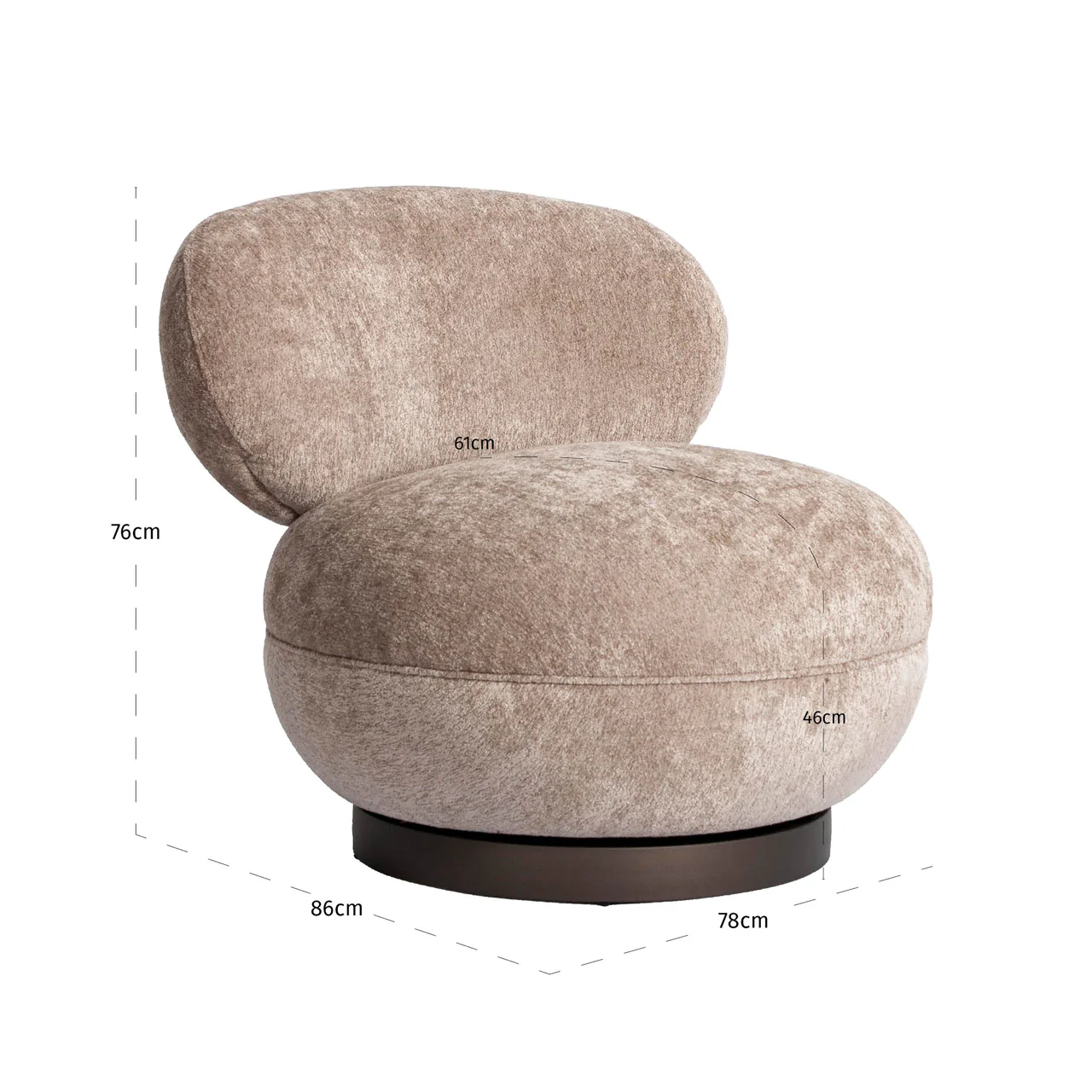 Richmond Interiors Jace Swivel Lounge Chair – Be Easy Sand - Image 6