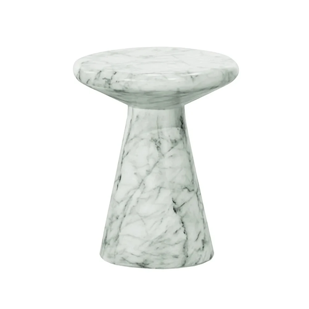 Richmond Interiors Lohan Side Table – White Faux Marble