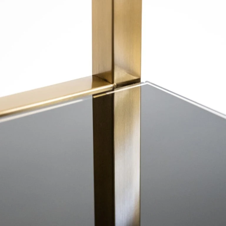 Richmond Interiors Magnus Steel and Glass Display Unit – Brushed Gold - Image 3