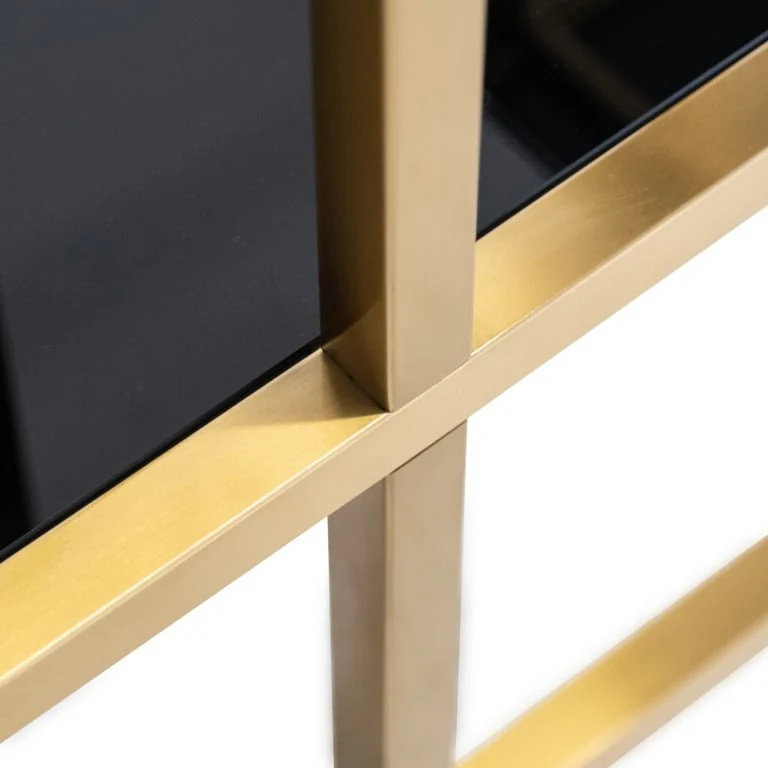Richmond Interiors Magnus Steel and Glass Display Unit – Brushed Gold - Image 4
