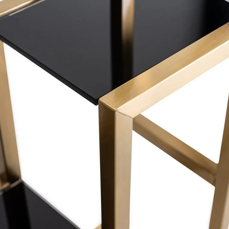 Richmond Interiors Magnus Steel and Glass Display Unit – Brushed Gold - Image 7