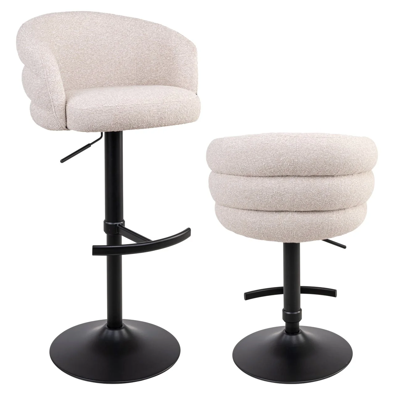 Richmond Interiors Nikki Swivel Bar Stool – Biscotti Chenille - Image 12