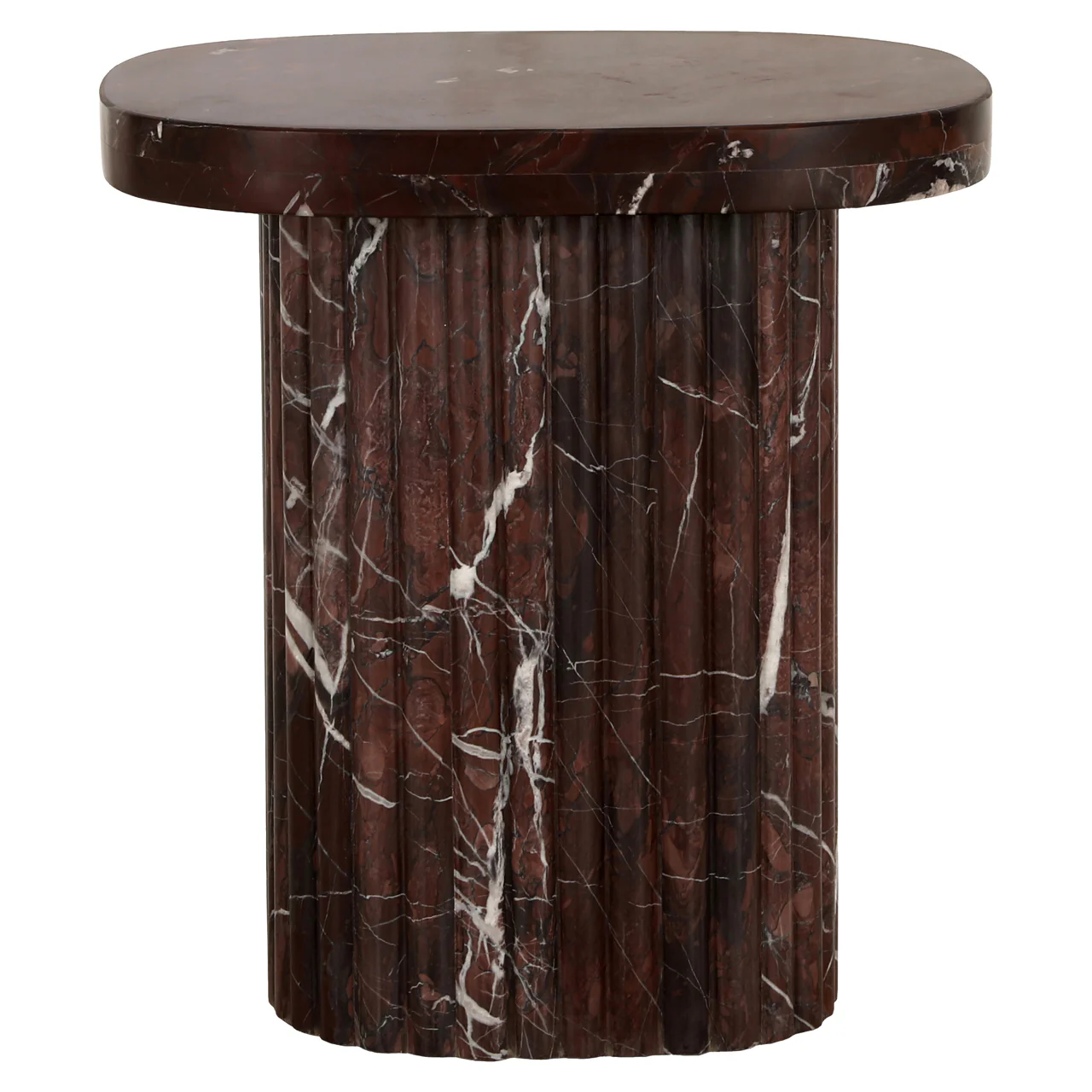 Richmond Interiors Orchid Marble End Table – Burgundy