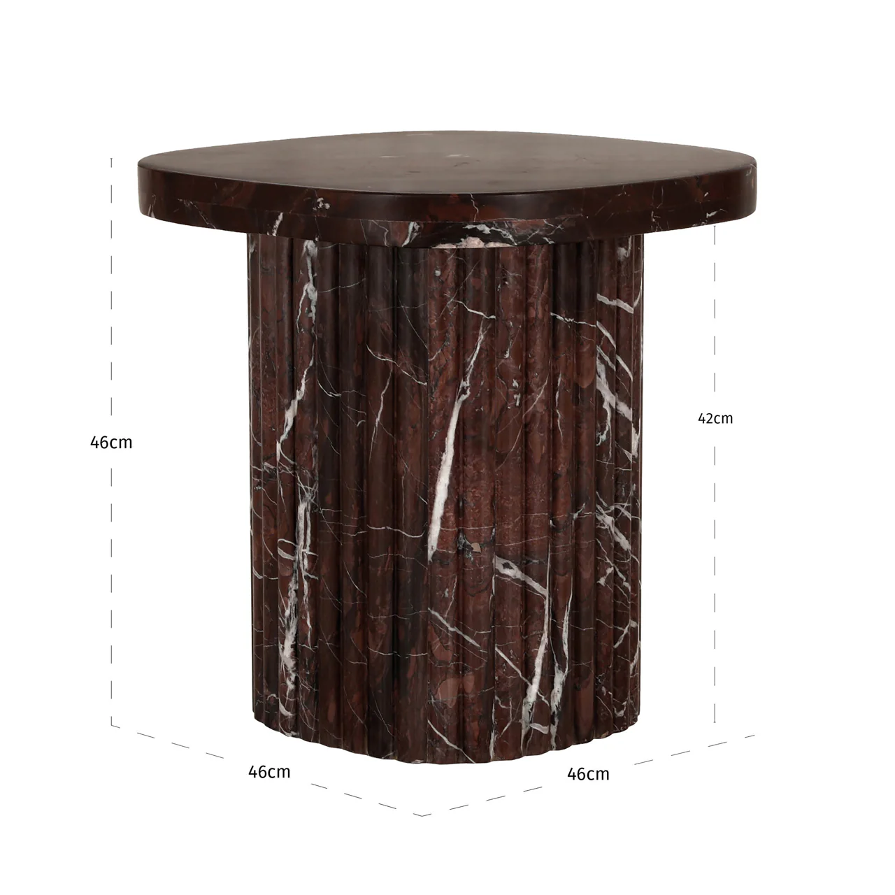 Richmond Interiors Orchid Marble End Table – Burgundy - Image 6