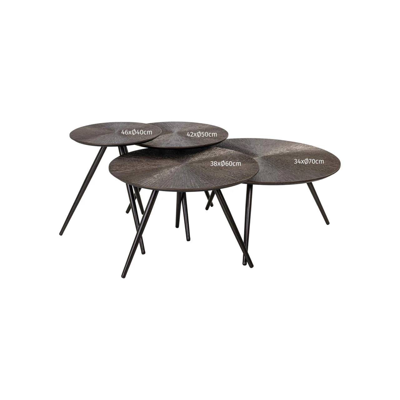 Richmond Interiors Quadra Brunzae Coffee Table – Set of 4 - Image 6