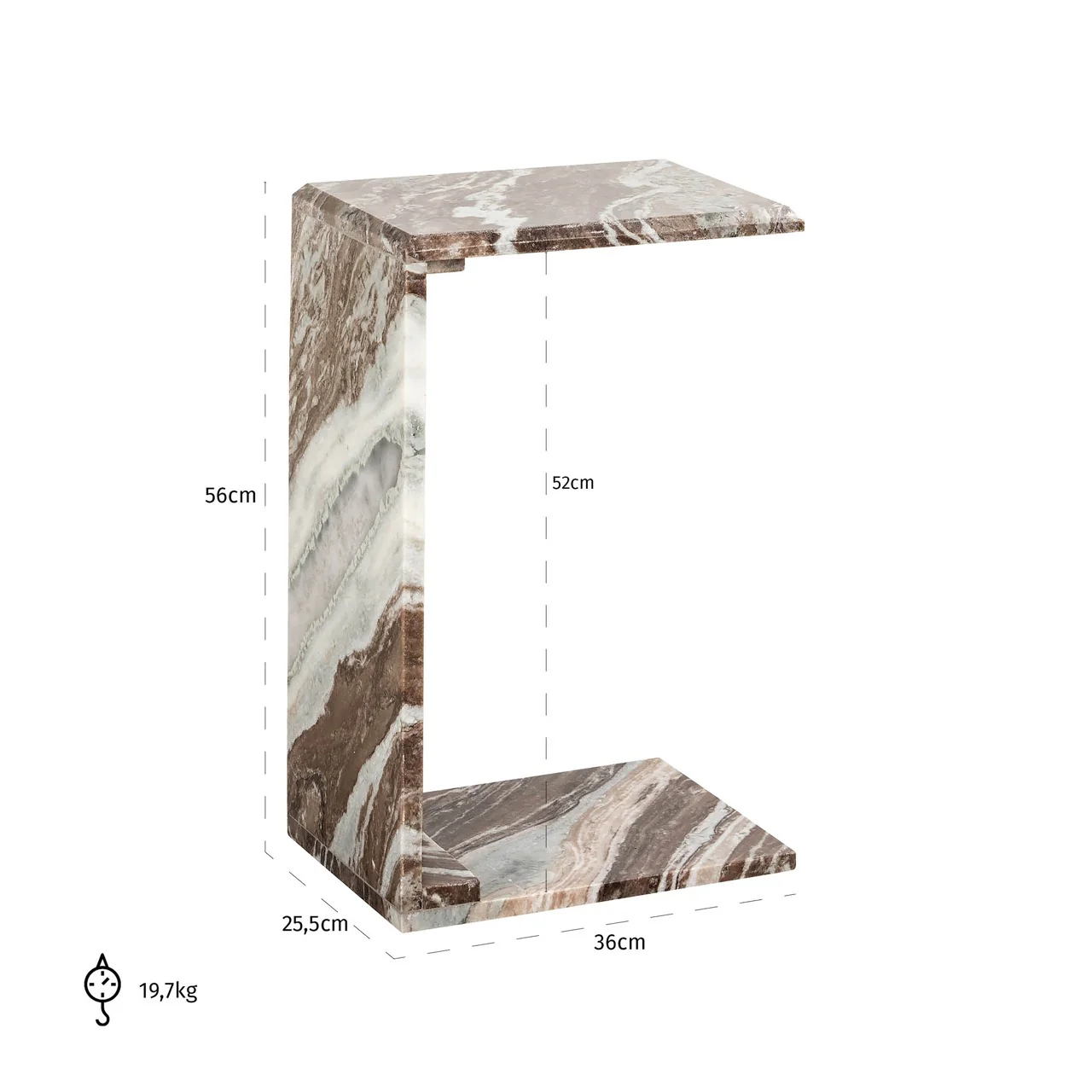 Richmond Interiors Tovek Side Table – Blush Beige – Open Box Return - Image 5