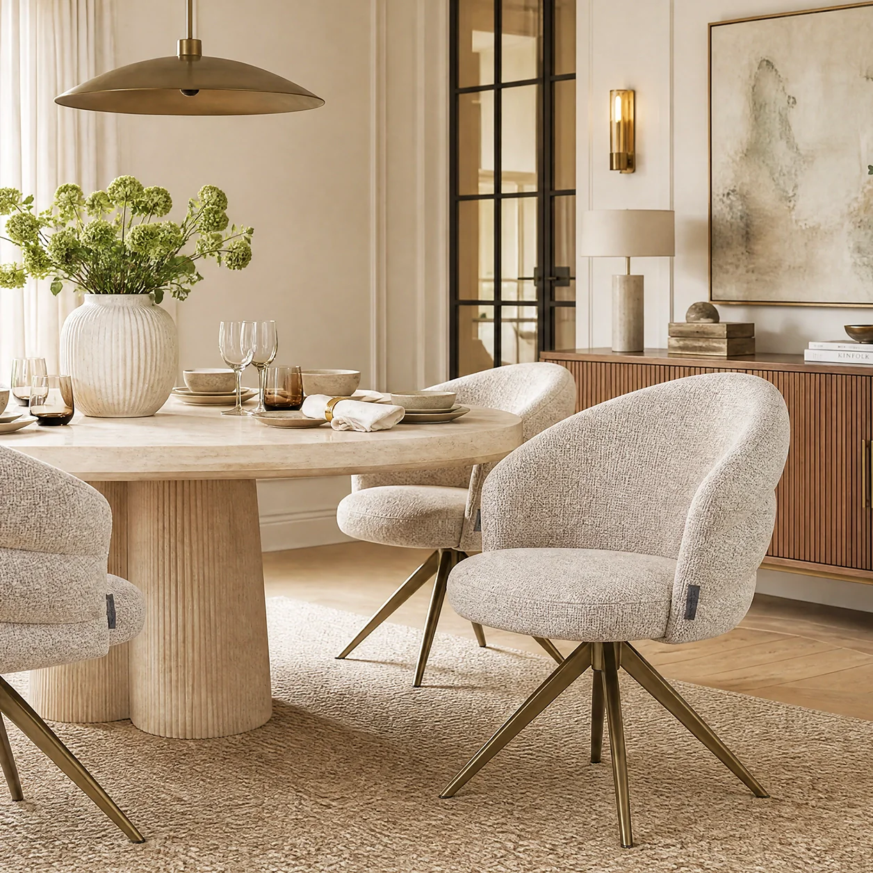 Richmond Interiors Zendaya Swivel Chair – Biscotti - Image 2