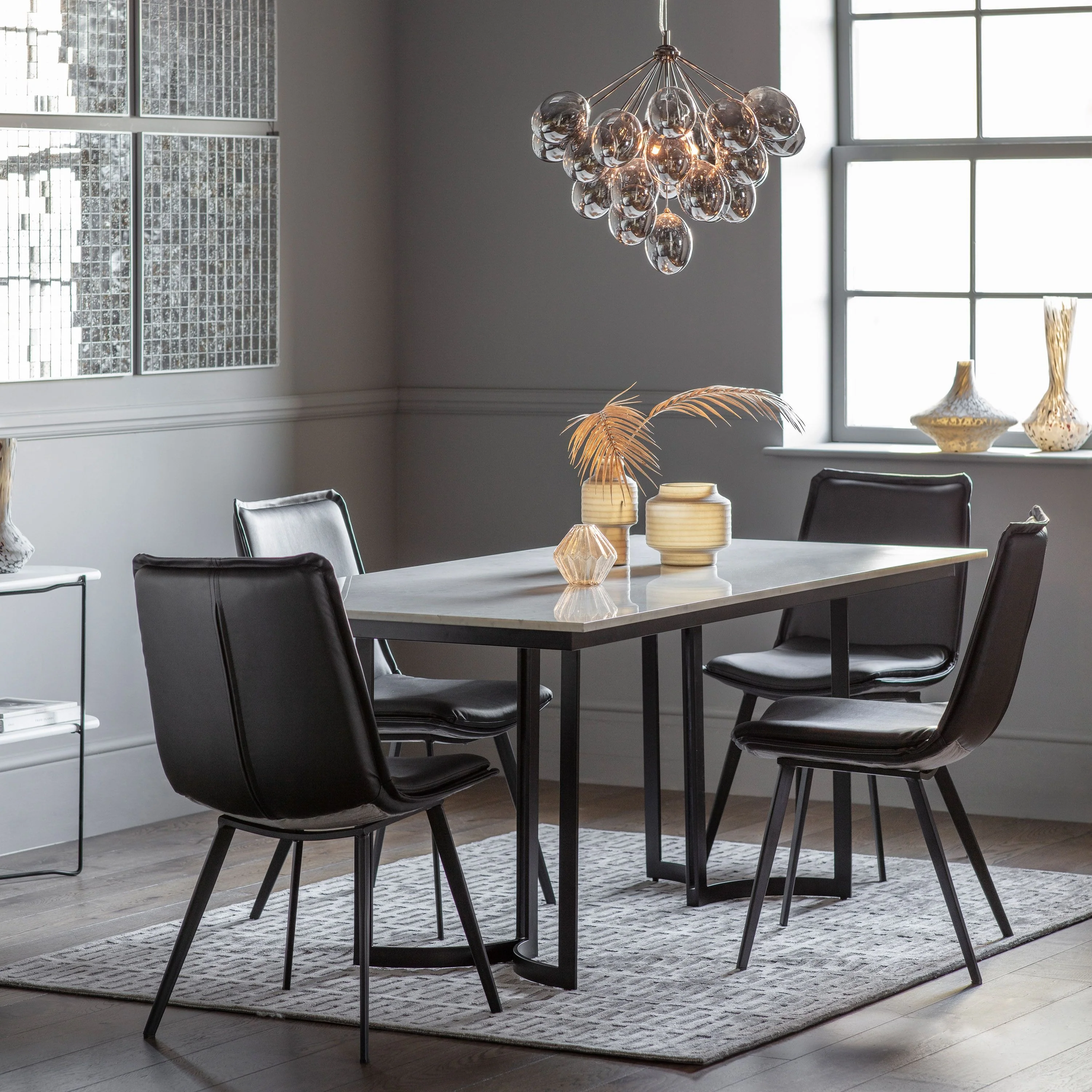 Rusiko Dining Table – Black and White - Image 2