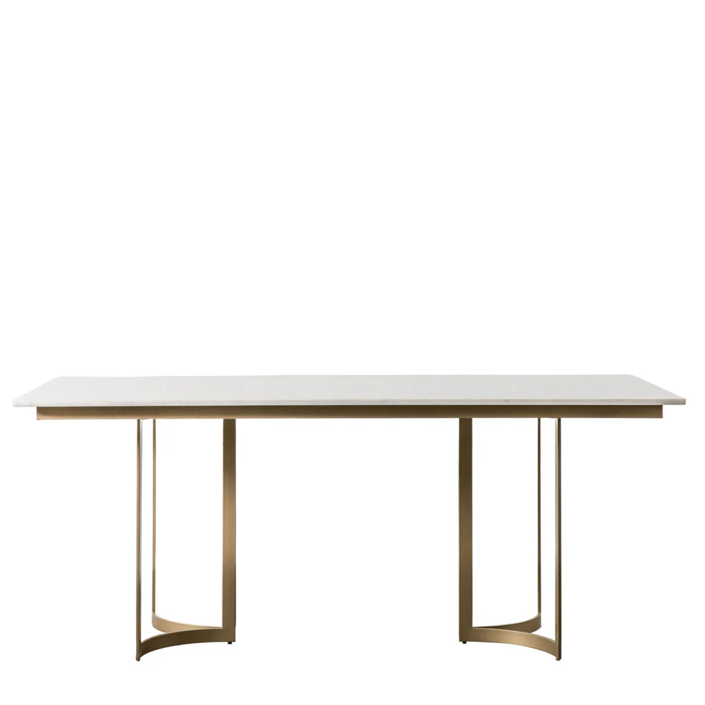 Rusiko Dining Table – Gold and White