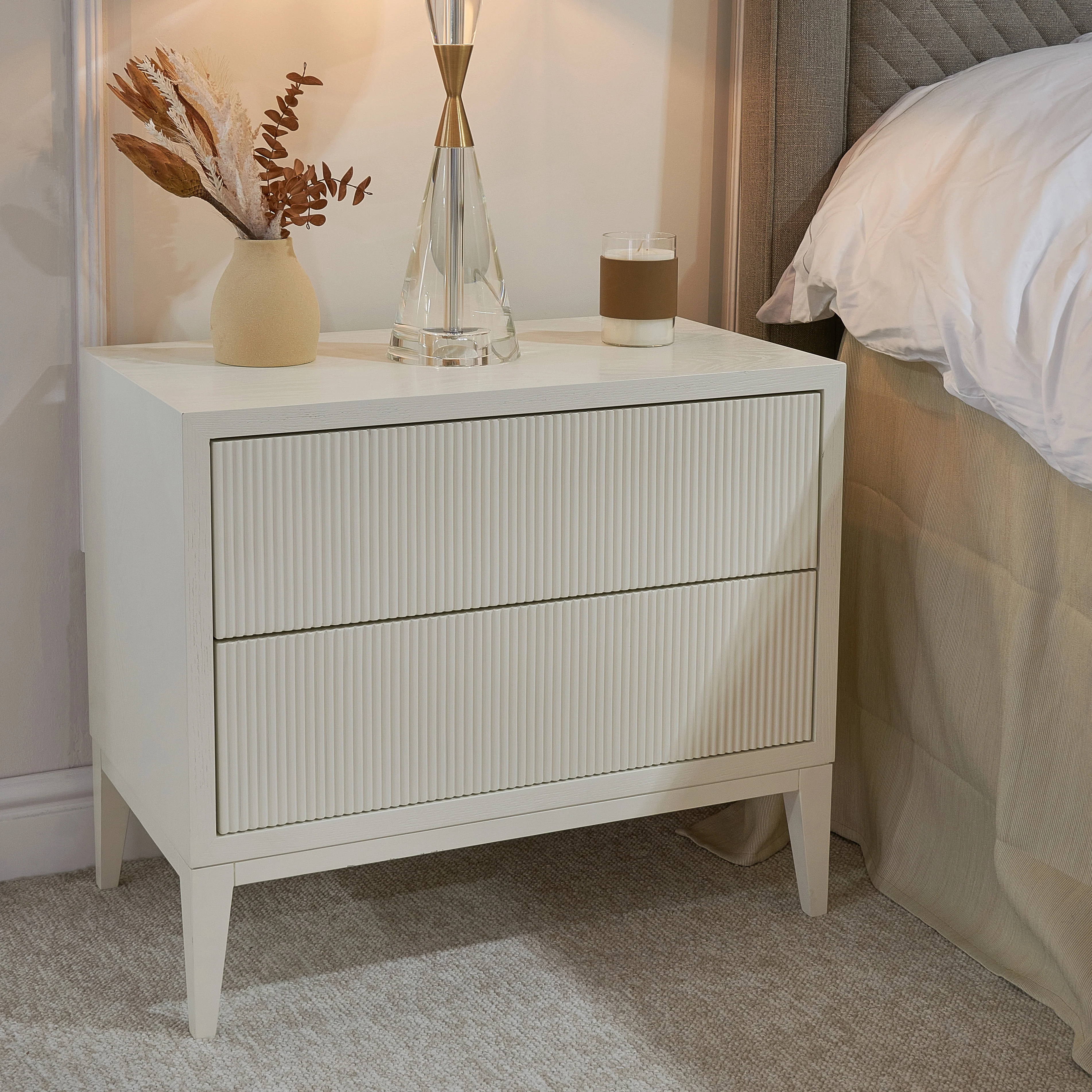 RV Astley Amur Wide Bedside – White - Image 2
