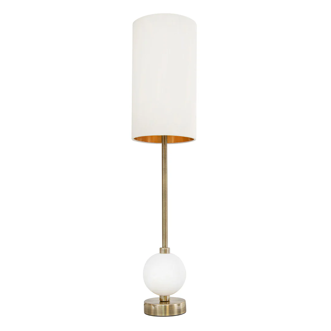 RV Astley Jarama Table Lamp – White and Antique Brass