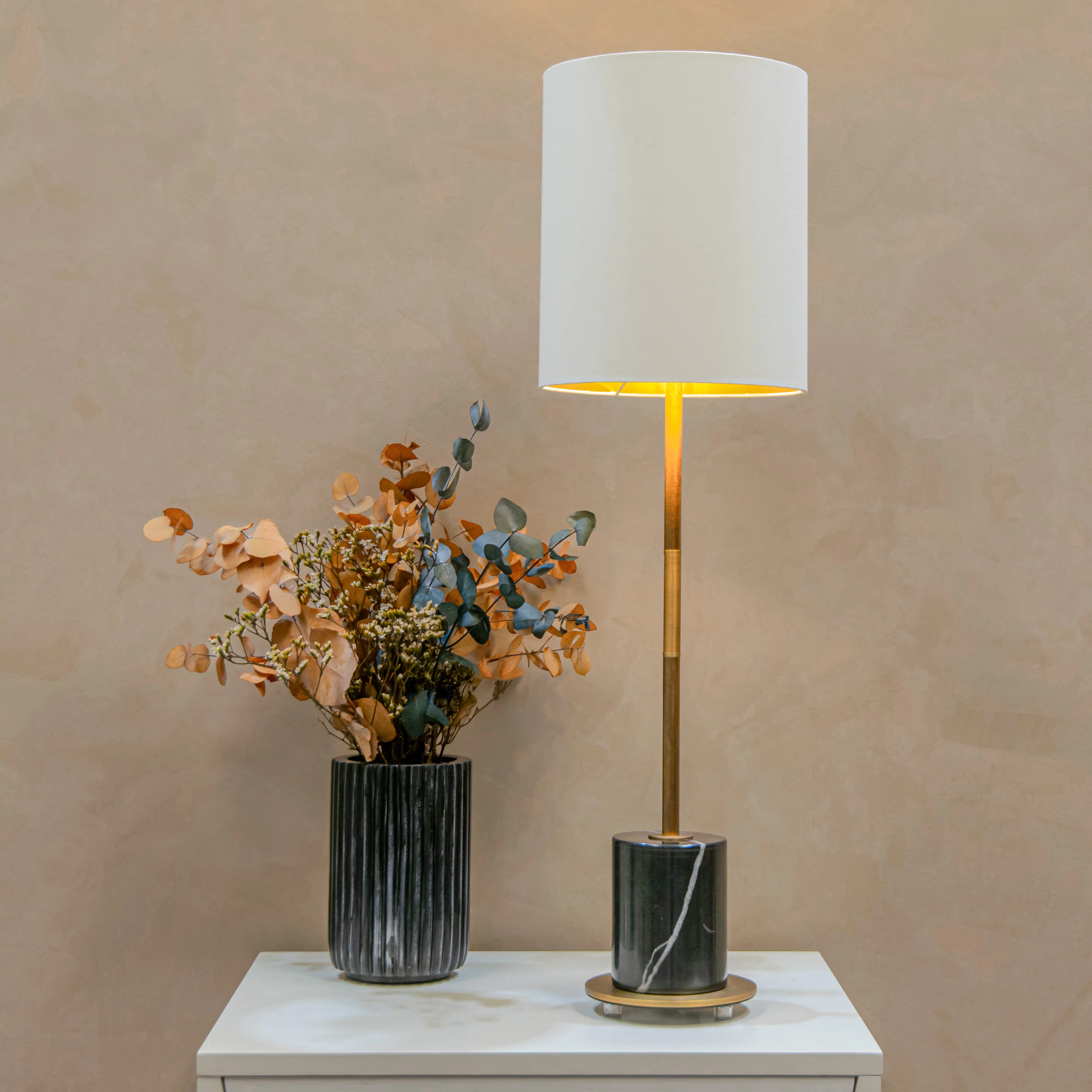 RV Astley Maxone Table Lamp – Black and Antique Brass - Image 2