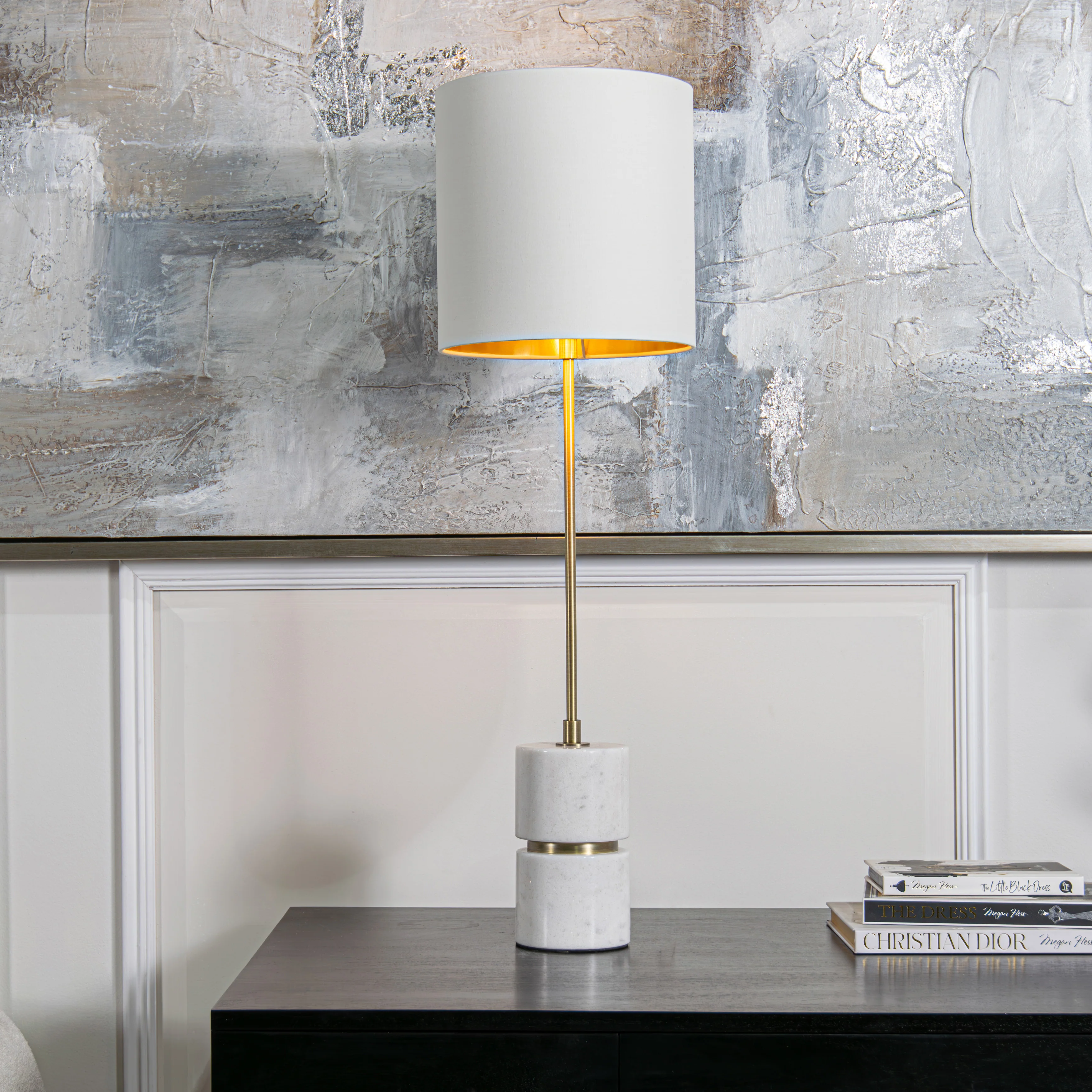 RV Astley Robyn Floor Lamp – White Marble - Image 2