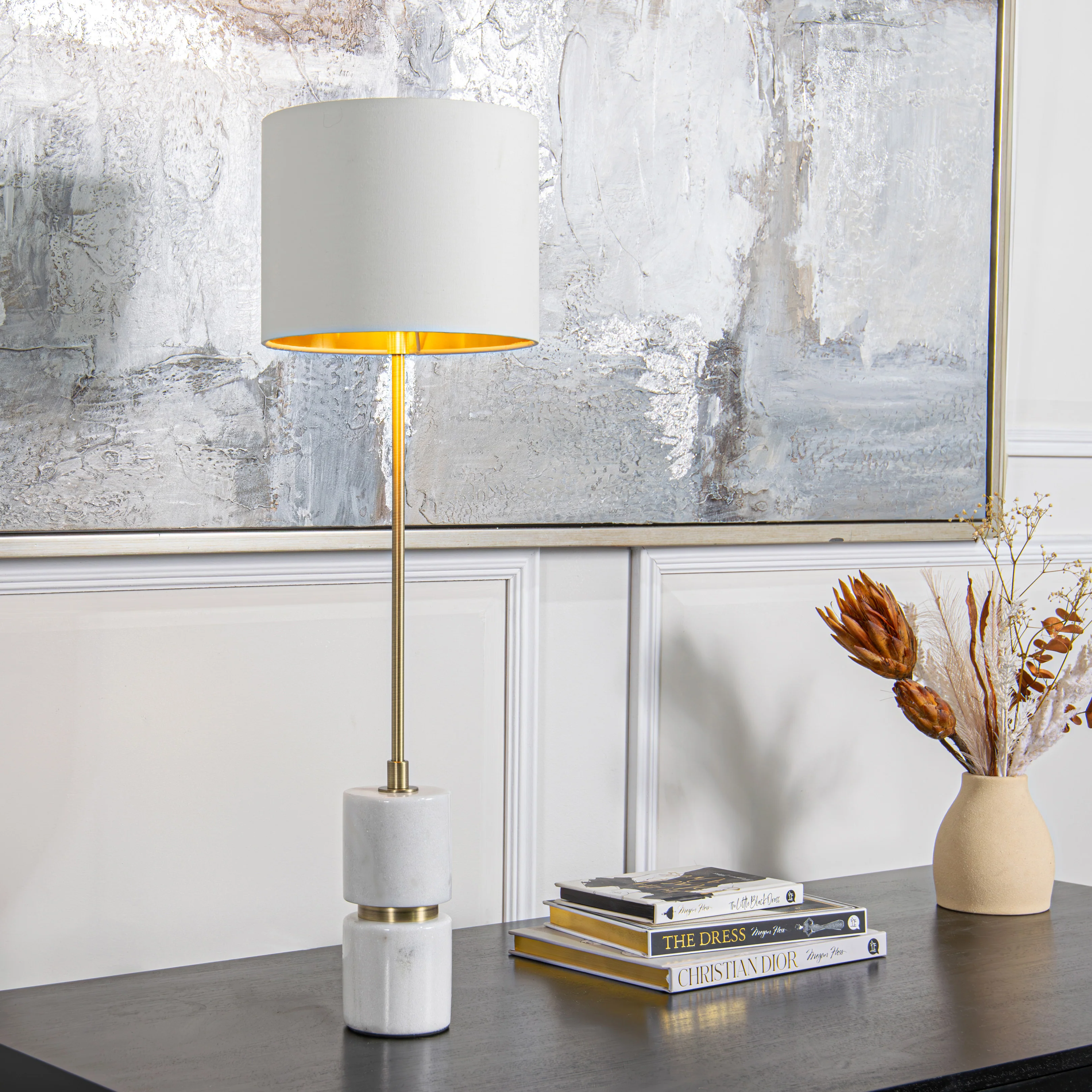 RV Astley Robyn Table Lamp – White Marble - Image 2