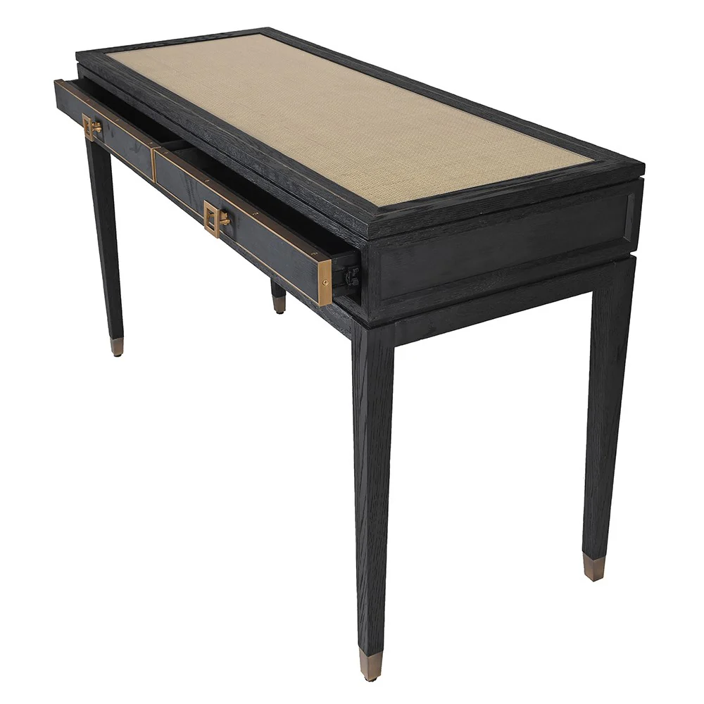 Salvatore Dressing Table in Black Oak and Brass - Image 3