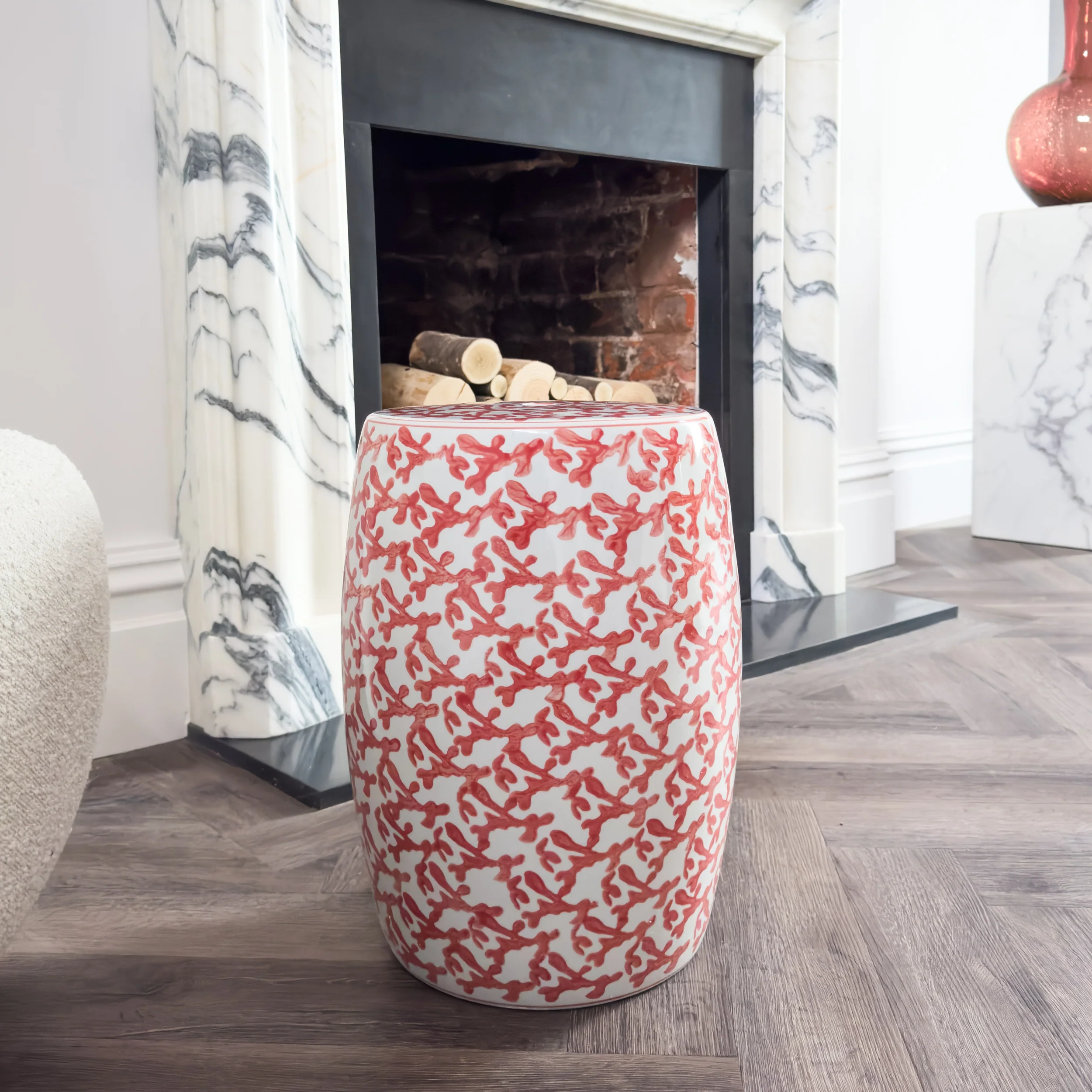 Sienna Porcelain Stool with Hand Painted Detail - Image 2