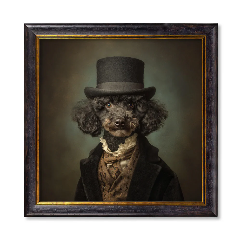 Sir Poodleton - Gentleman Poodle – Oxford Square Frame - Image 2