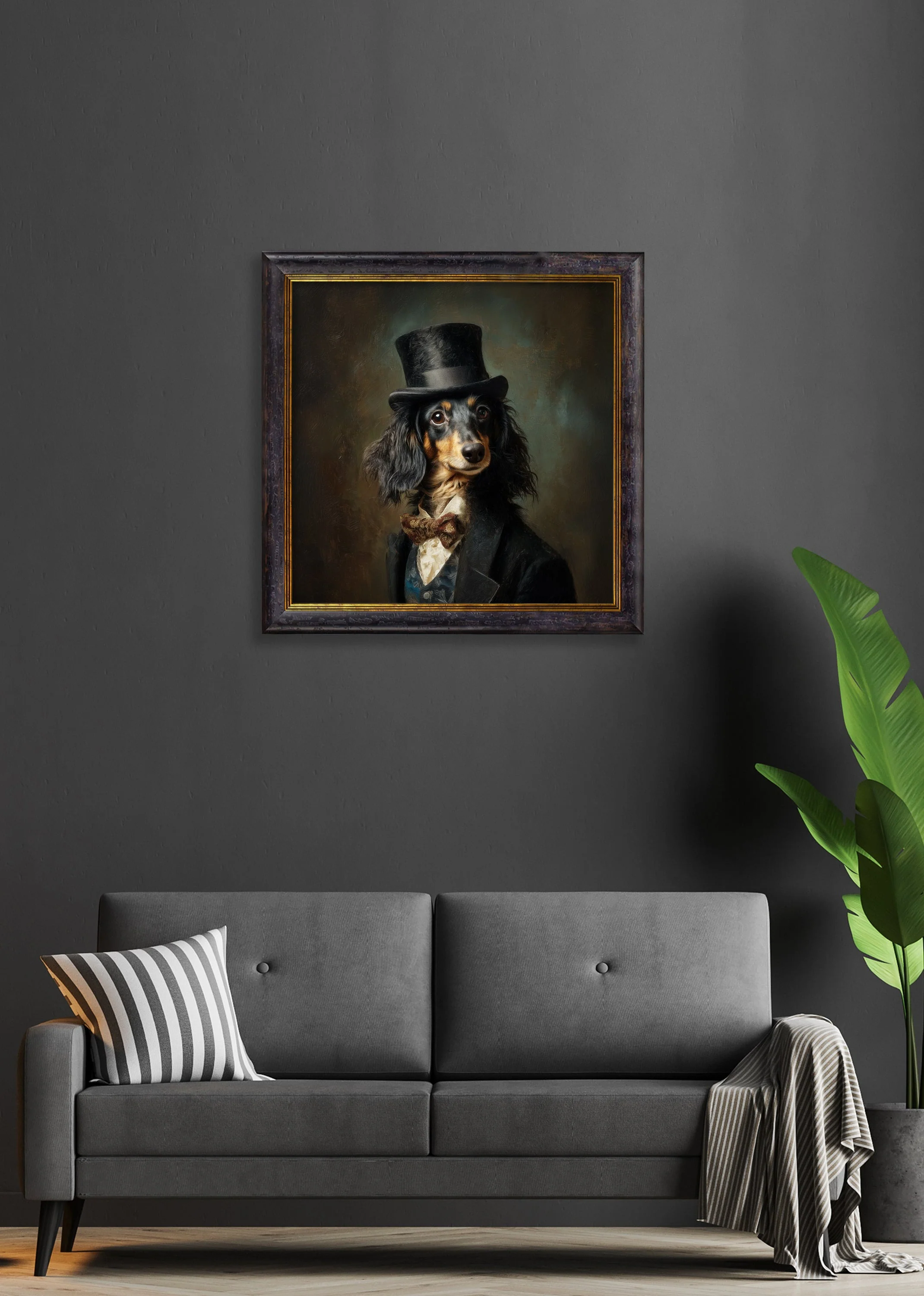 Sir Sausageworth – Gentleman Dachshund – Oxford Square Frame - Image 3