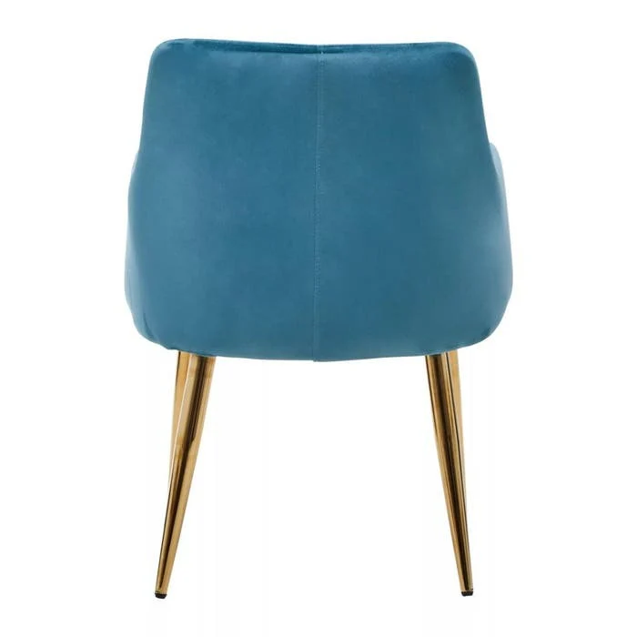 Sophia Dining Chair in Blue Velvet and Gold Metal - Image 4