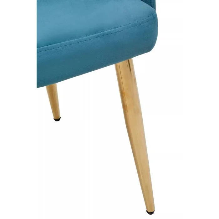 Sophia Dining Chair in Blue Velvet and Gold Metal - Image 7