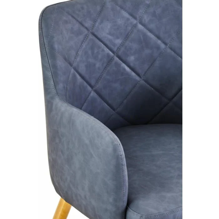 Sophia Dining Chair in Dark Grey Faux Leather and Gold Metal - Image 5