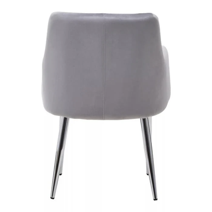 Sophia Dining Chair in Mink Velvet and Chrome Metal - Image 4