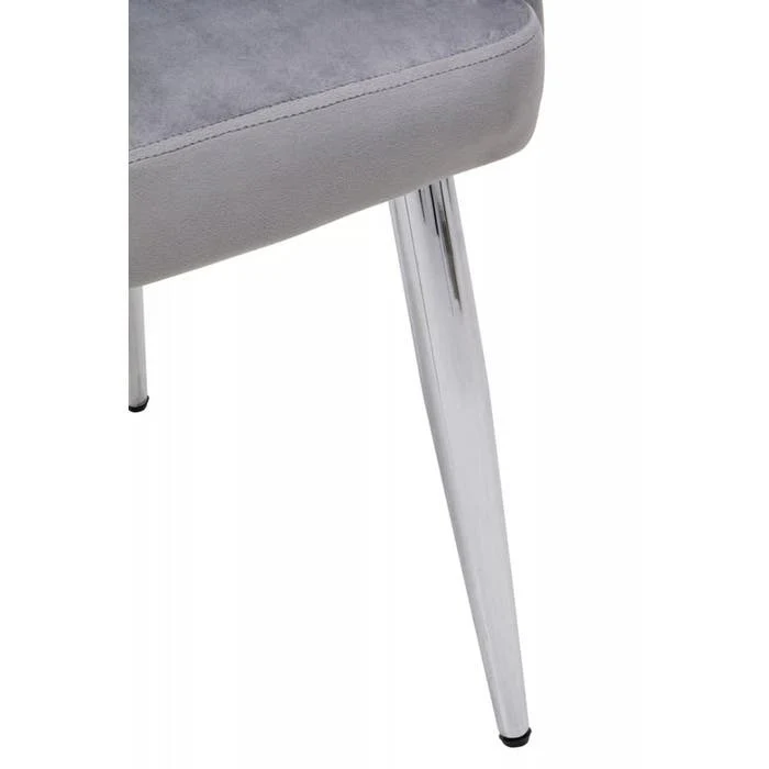 Sophia Dining Chair in Mink Velvet and Chrome Metal - Image 7