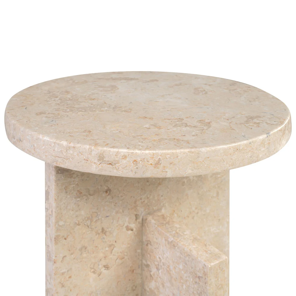 Sullivan Plus Side Table in Cream Marble - Image 3