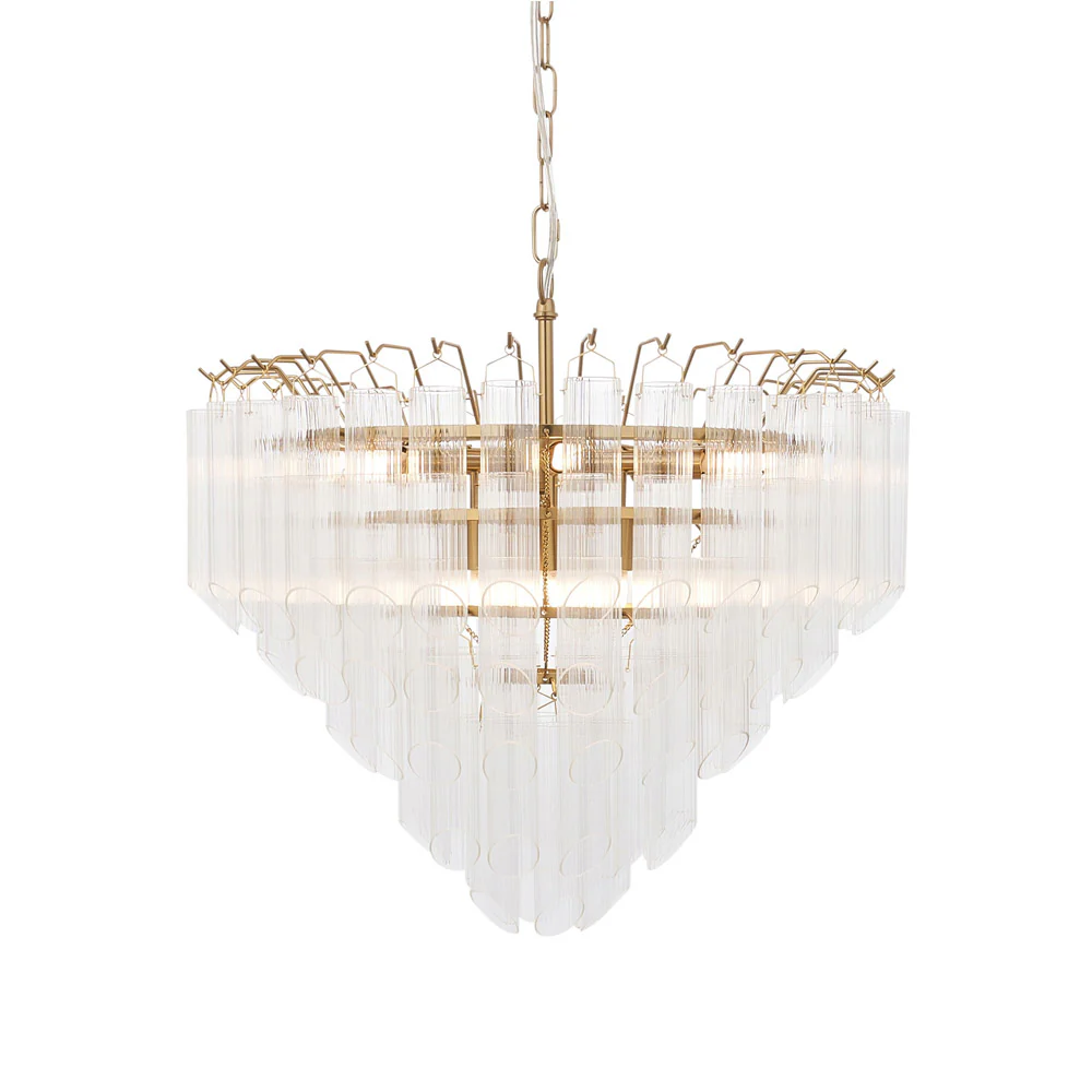 Templar Chandelier – Clear Glass - Angled Edge