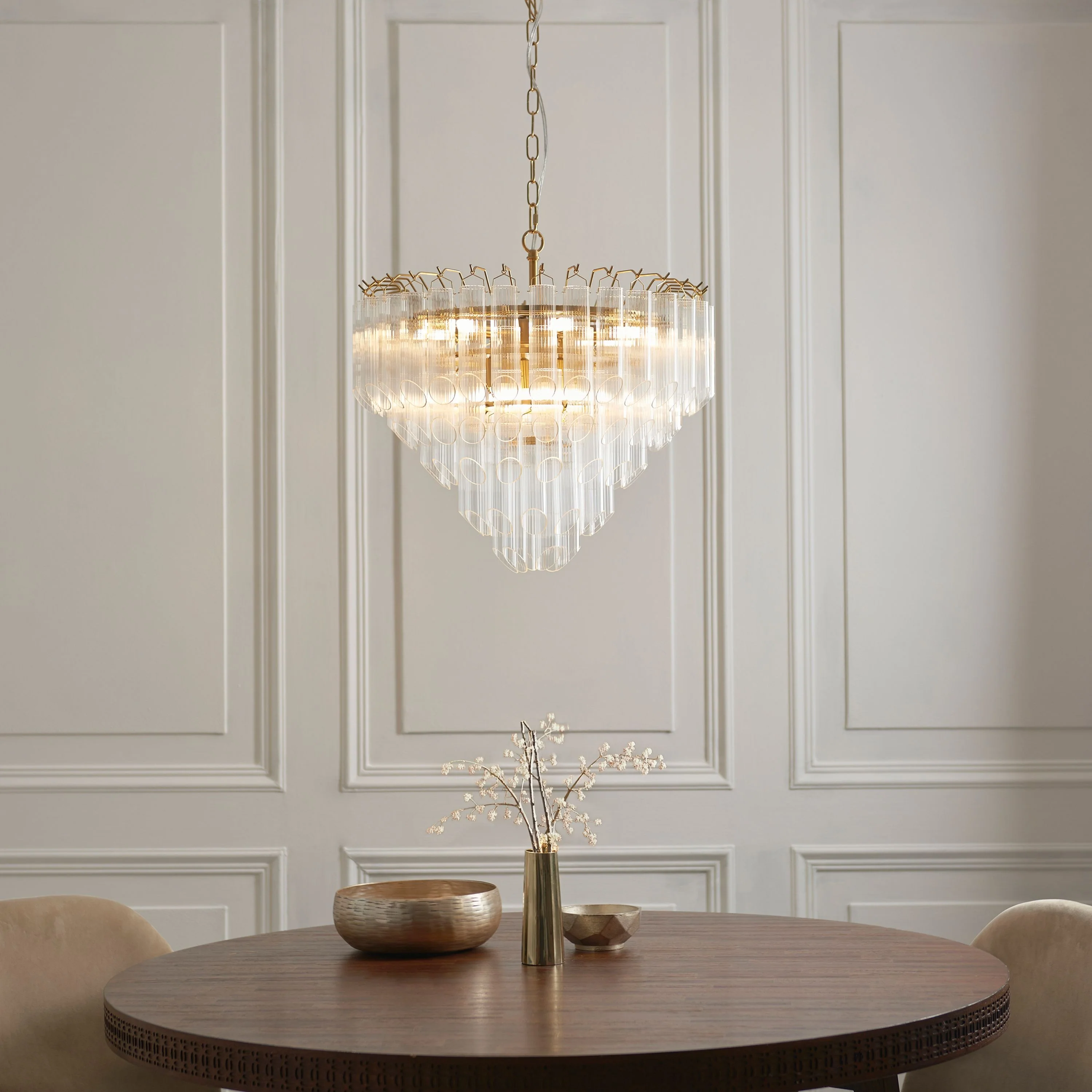 Templar Chandelier – Clear Glass - Angled Edge - Image 3