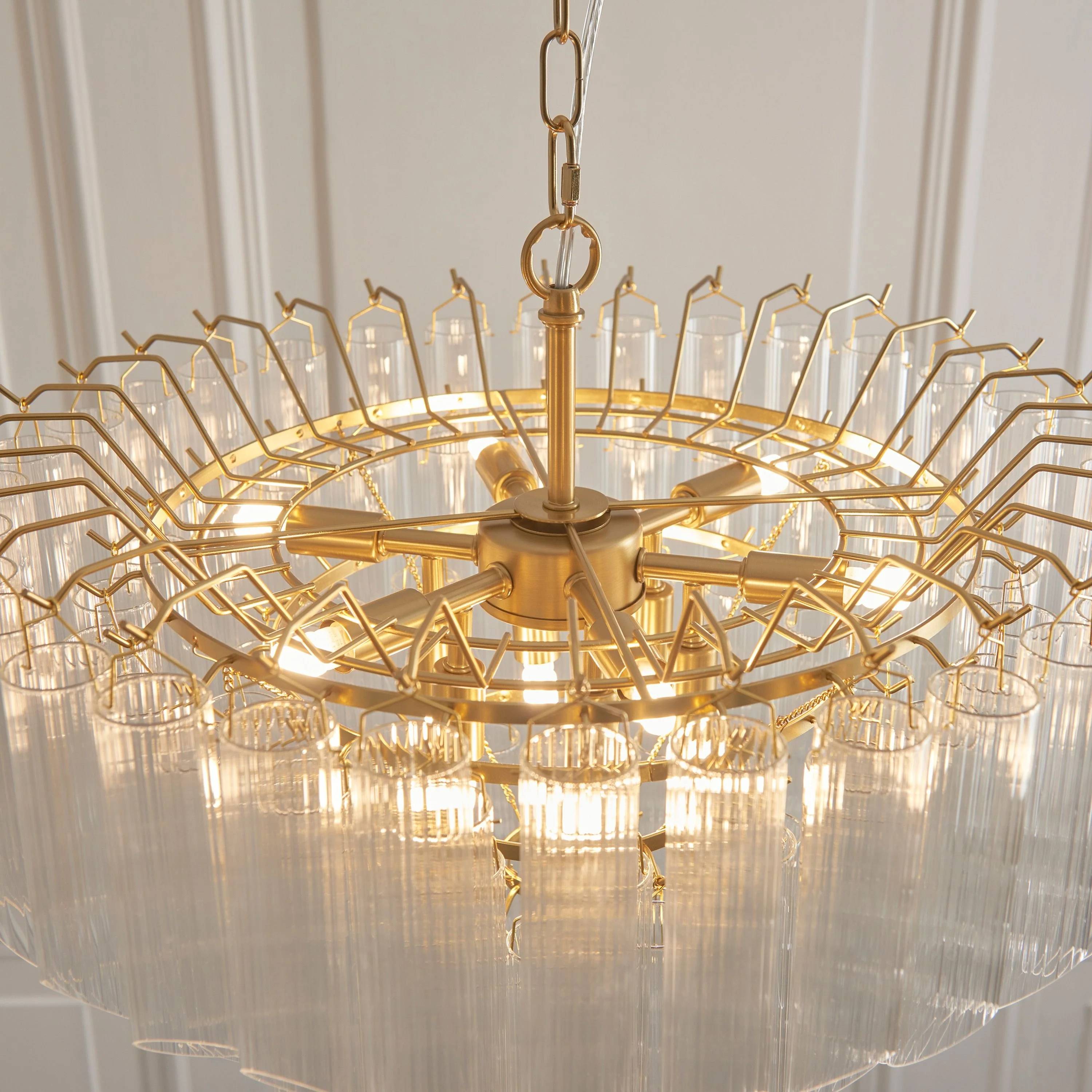 Templar Chandelier – Clear Glass - Angled Edge - Image 6
