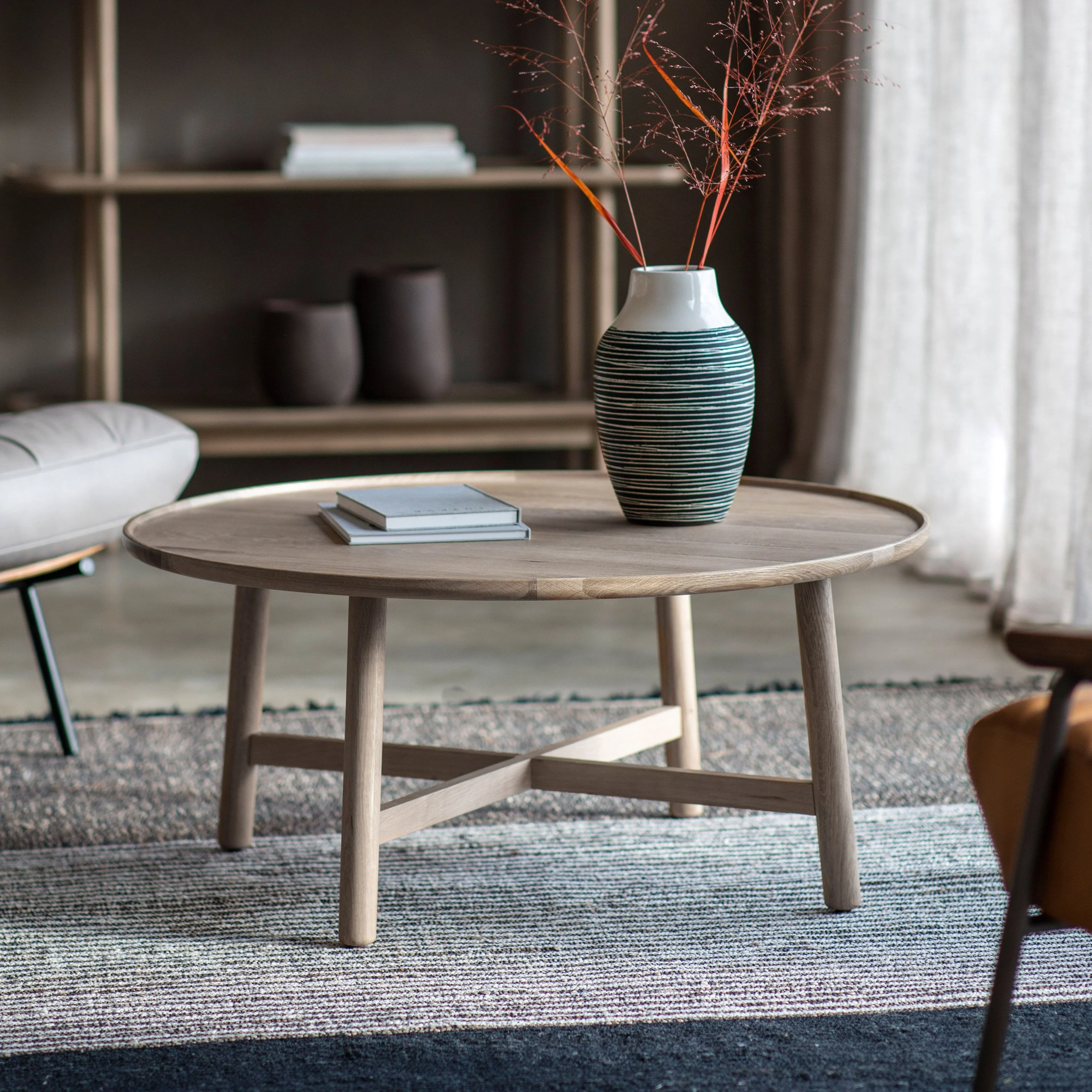 Terrell Round Coffee Table – Grey - Image 4