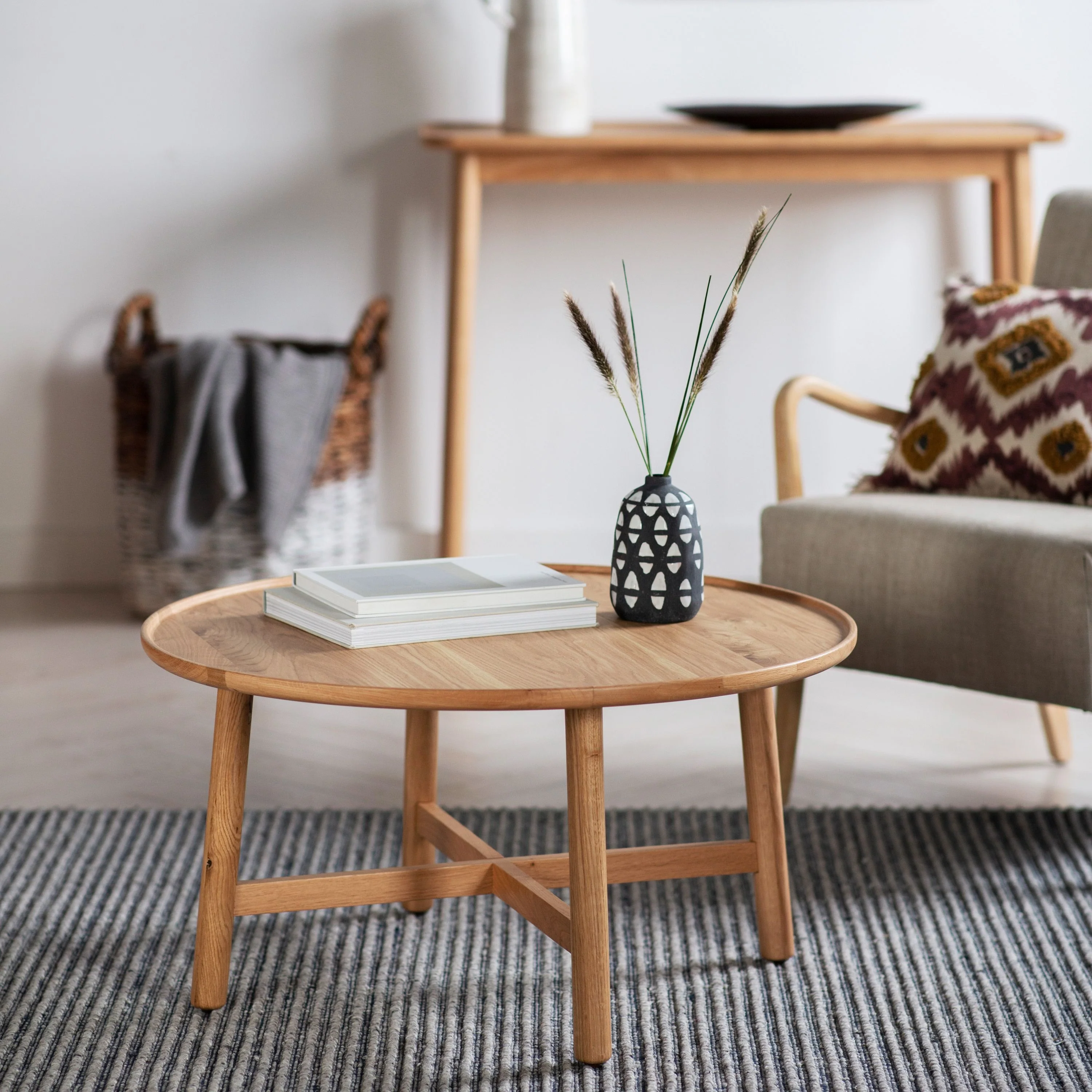 Terrell Round Coffee Table – Natural - Image 4