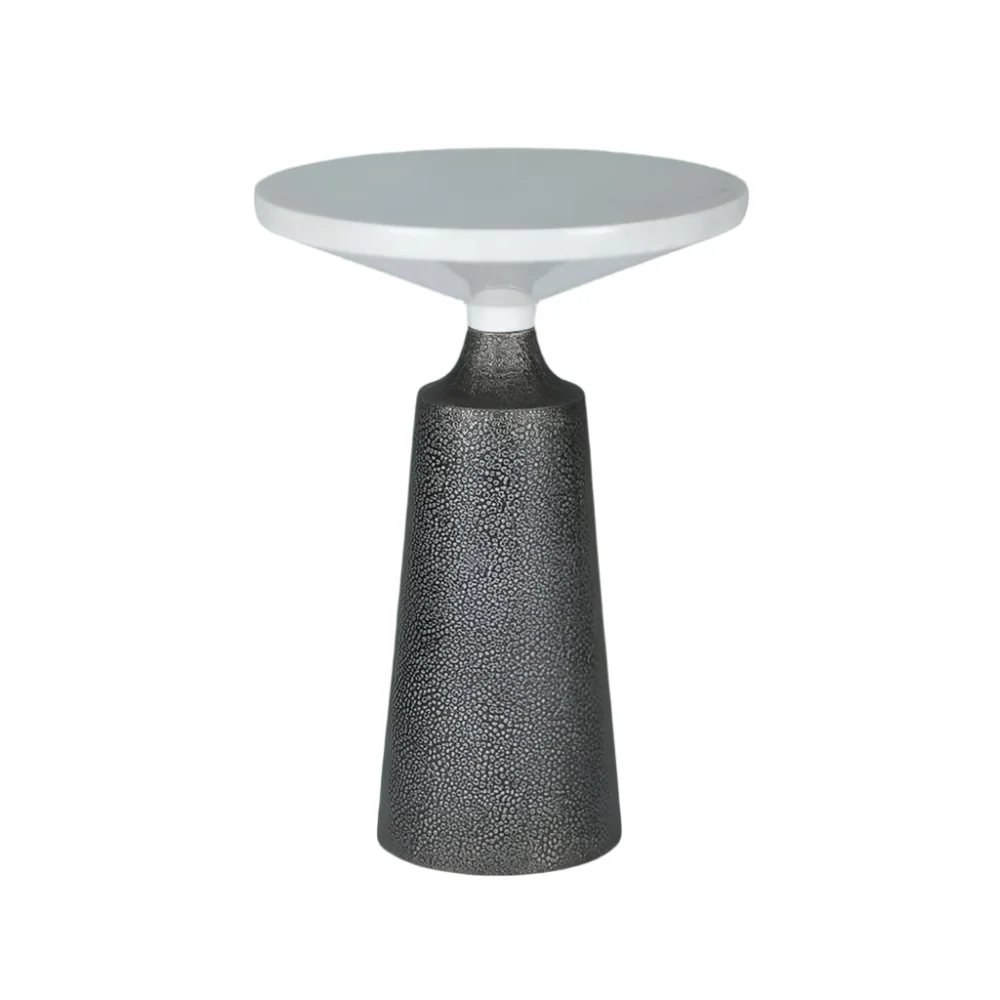 That's Living Oasis Round End Table – Burnished Silver